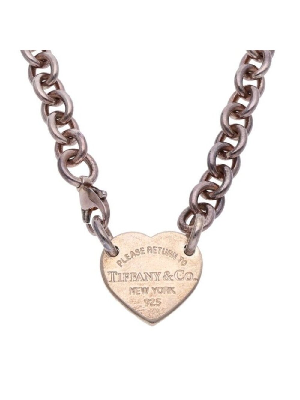 Tiffany & Co Heart Tag Chain Link Choker Necklace